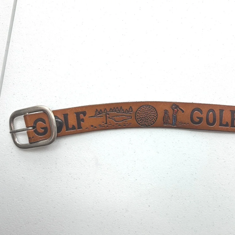 GA Beltman Golf Leather Belt Brown Handcrafted meas. 38-42